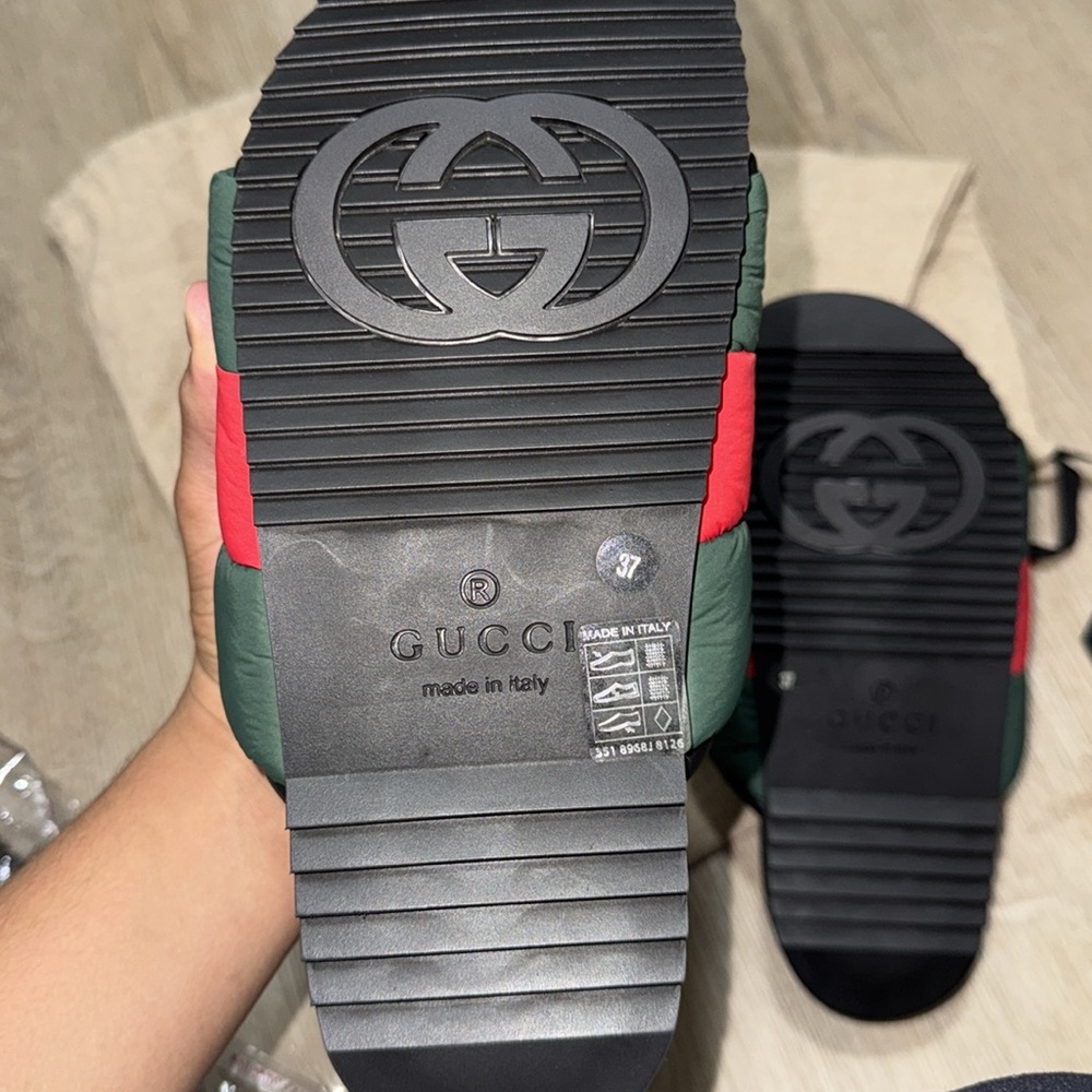 Gucci - Web padded nylon slides size 37 - Picture 12 of 15
